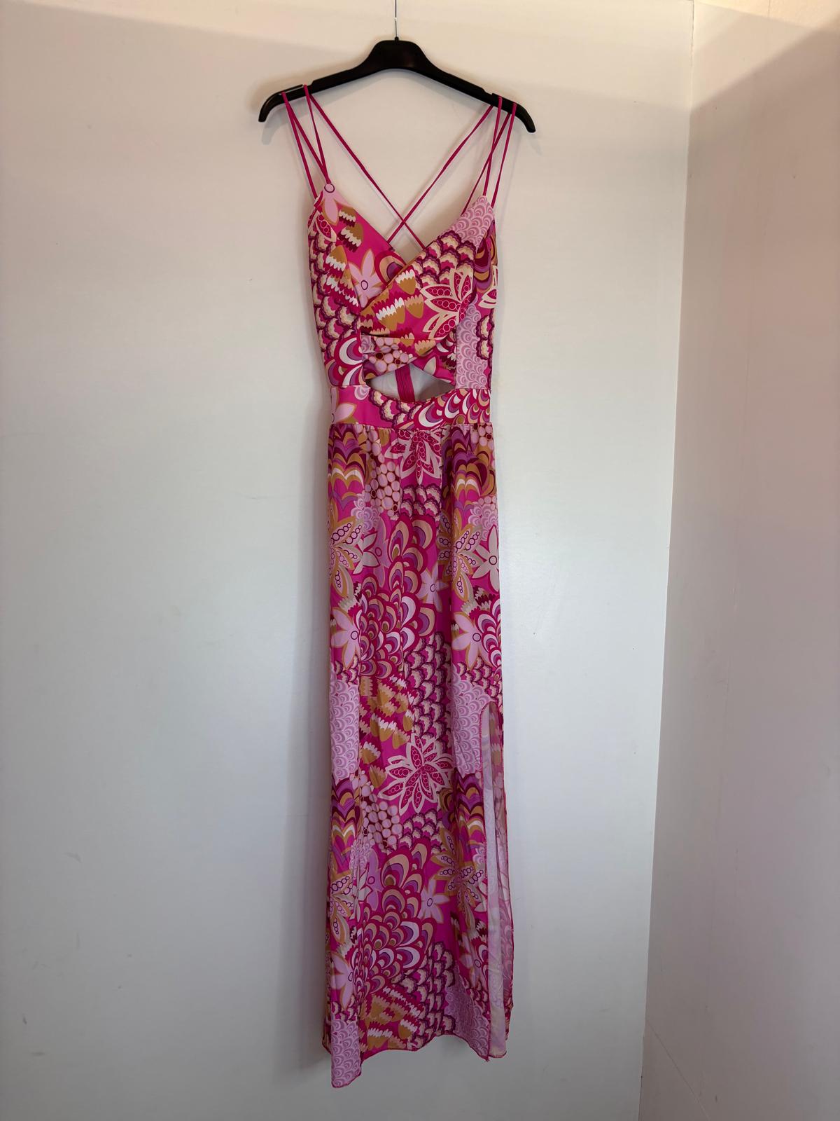 Robe longue à fleurs avec bretelles croisées