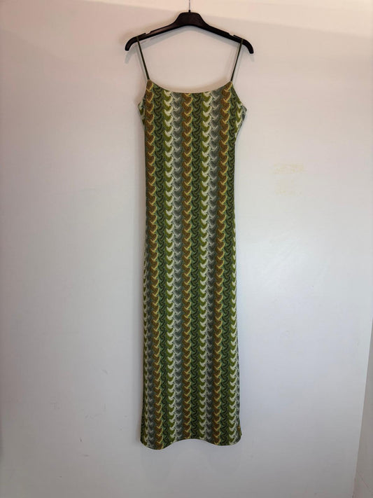 Robe longue motif ondulé multicolore