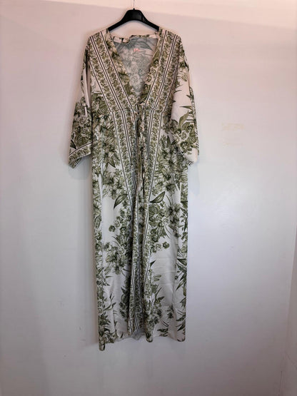 Robe longue à imprimé floral et décolleté cache-cœur