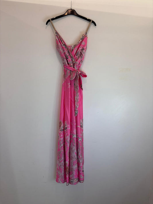 Robe longue dos nu à imprimé