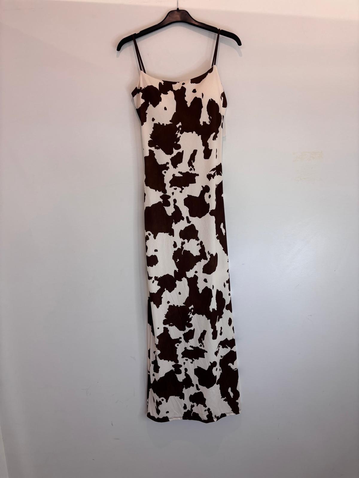 Robe longue moulante à fines bretelles et imprimé