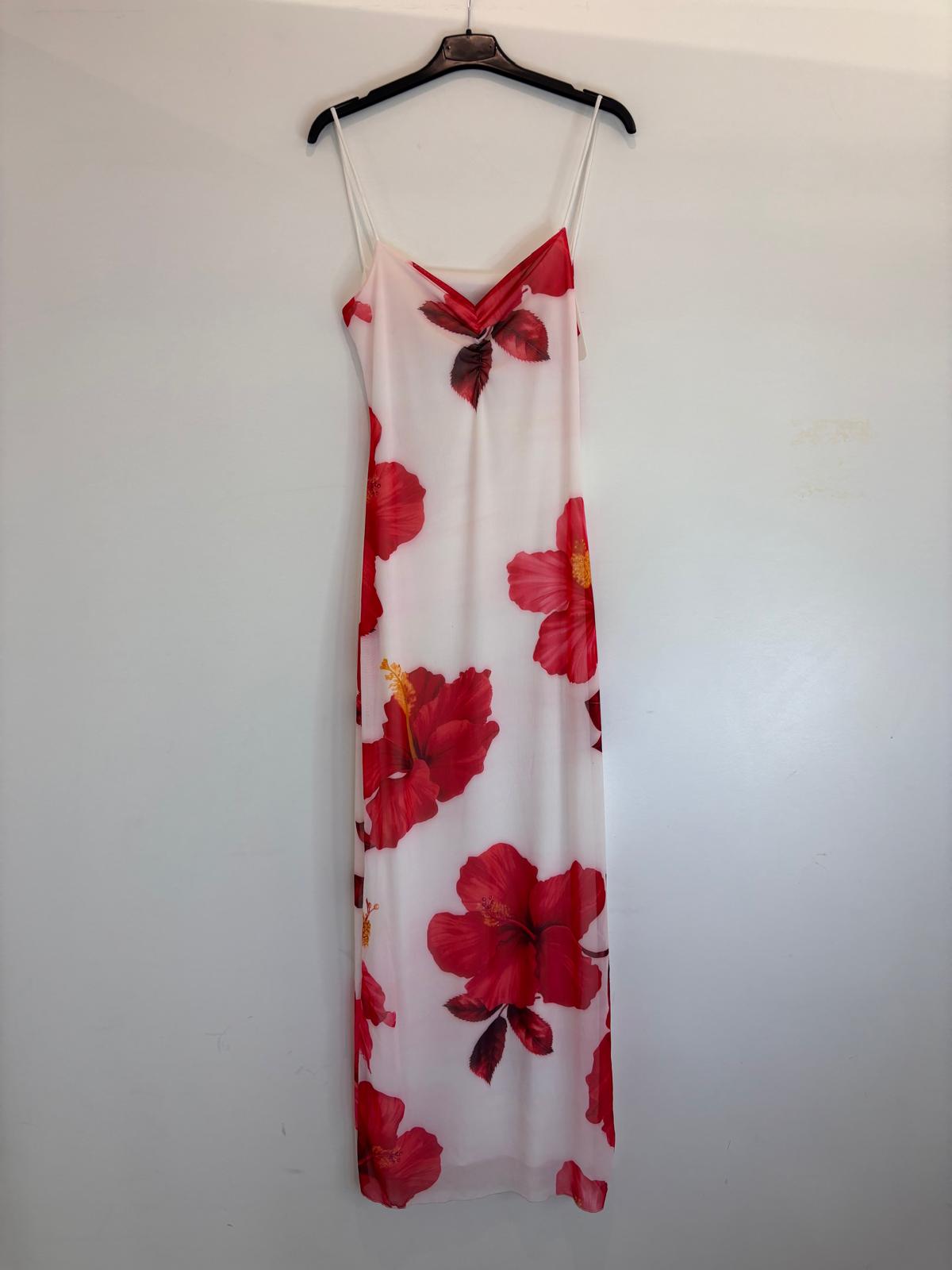 Robe longue fluide à fines bretelles et imprimé