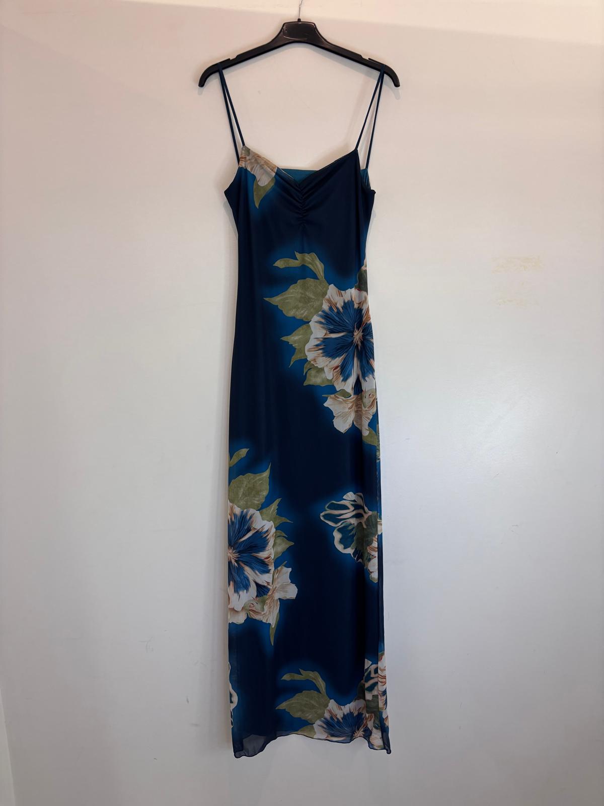 Robe longue fluide à fines bretelles et imprimé