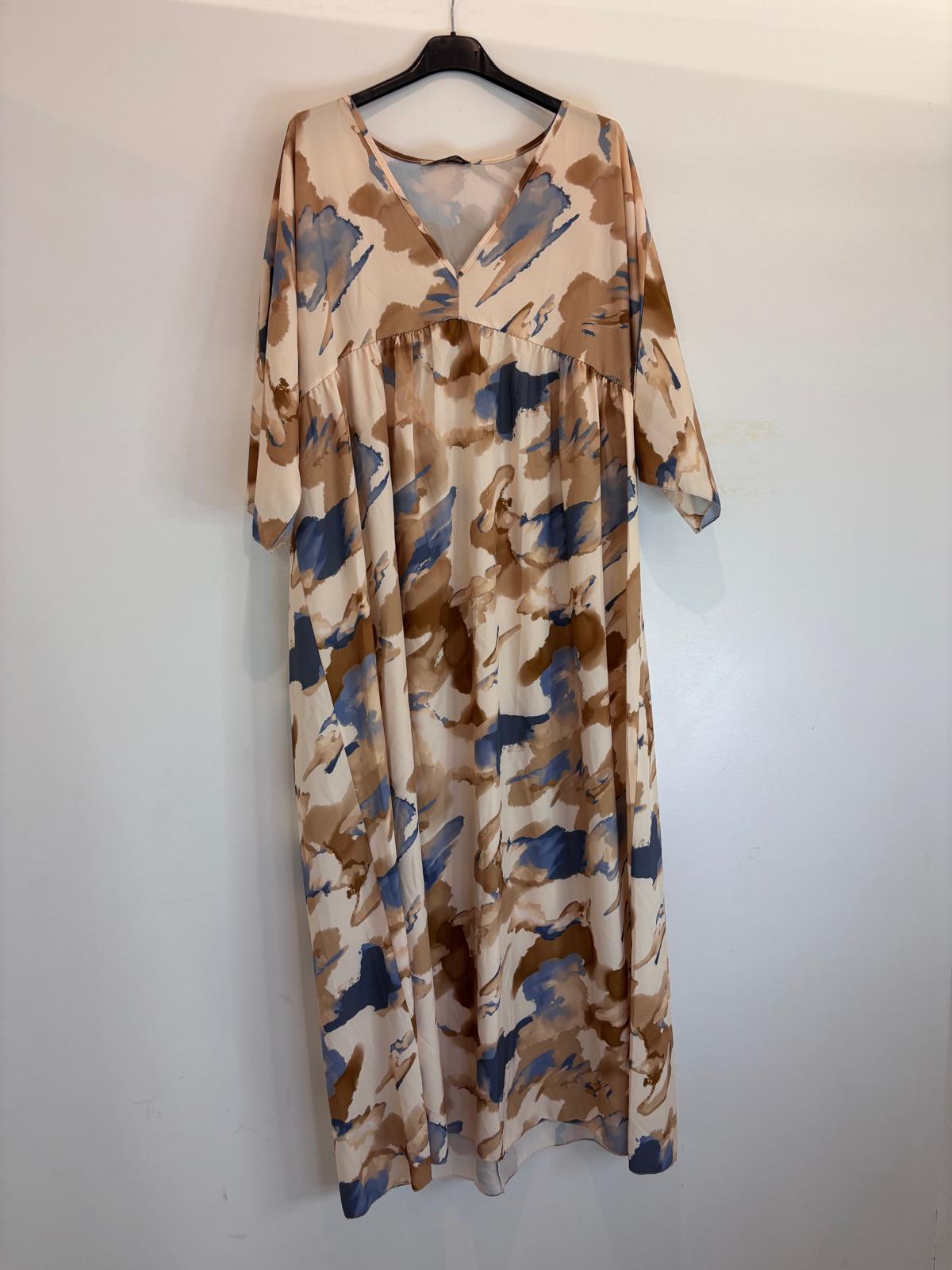 Robe longue fluide à motifs