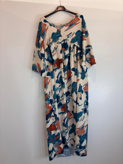 Robe longue fluide à motifs