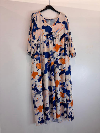 Robe longue fluide à motifs