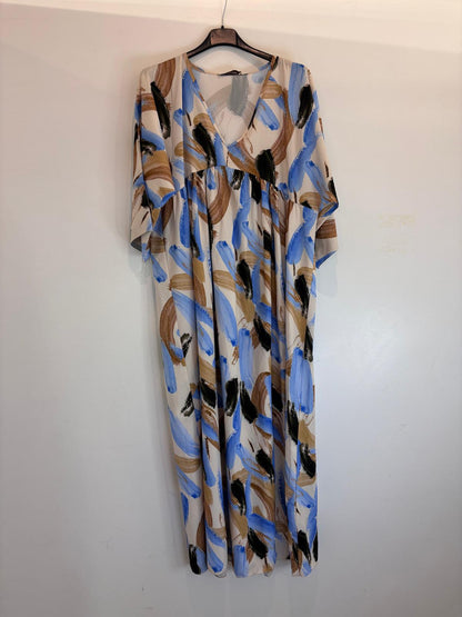 Robe longue fluide à motifs