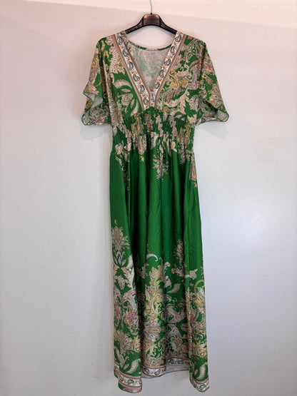 Robe longue bohème à motifs