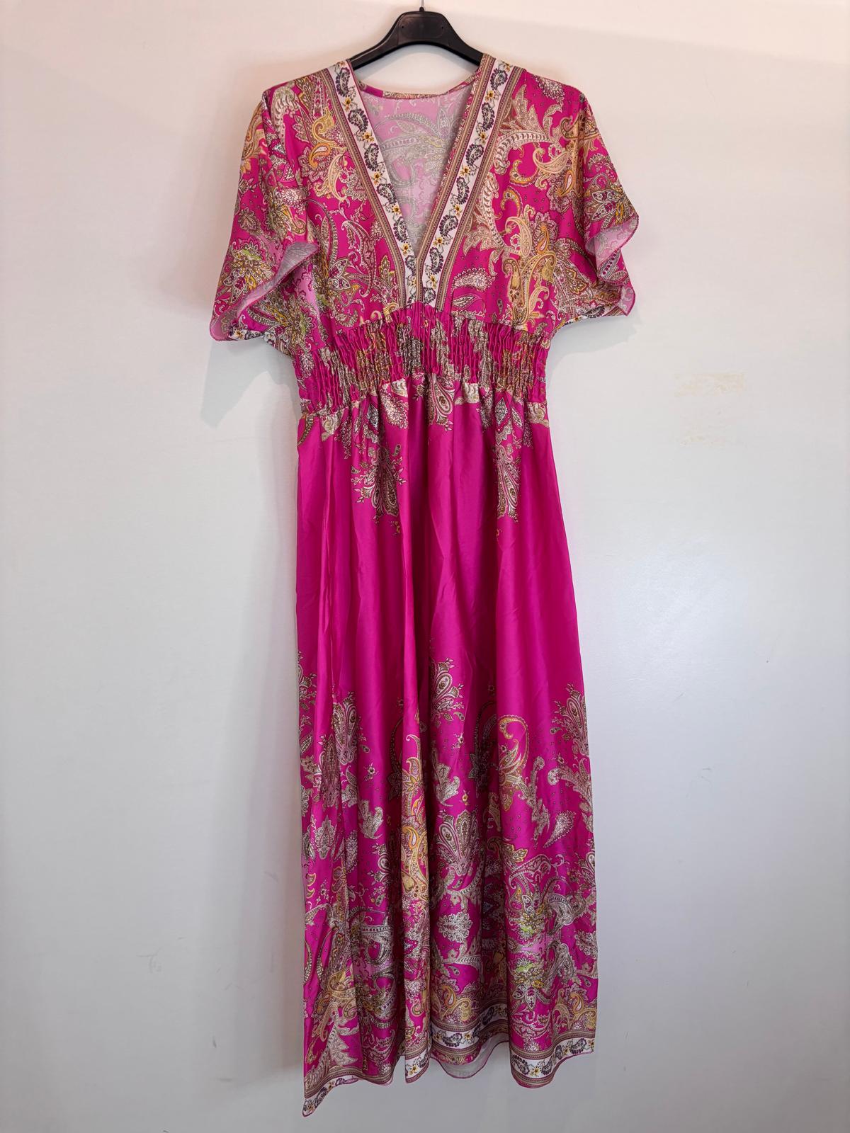 Robe longue bohème à motifs