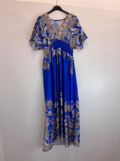 Robe longue bohème à motifs