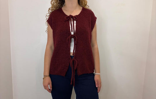 Gilet sans manches à liens noués