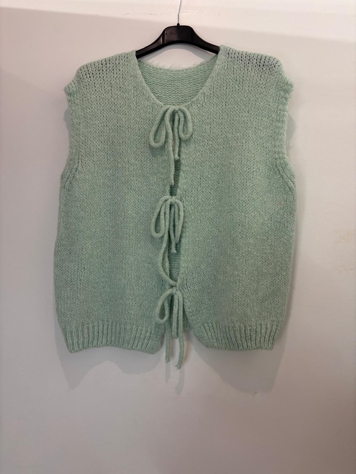 Gilet sans manches à liens noués