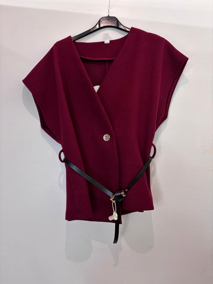 Top sans manches ceinturé