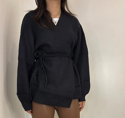 Pull cache-cœur à ceinture