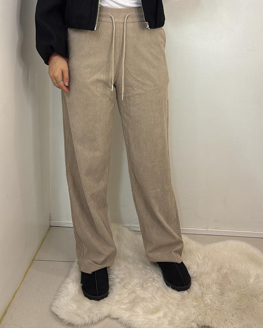 Pantalon large en velours