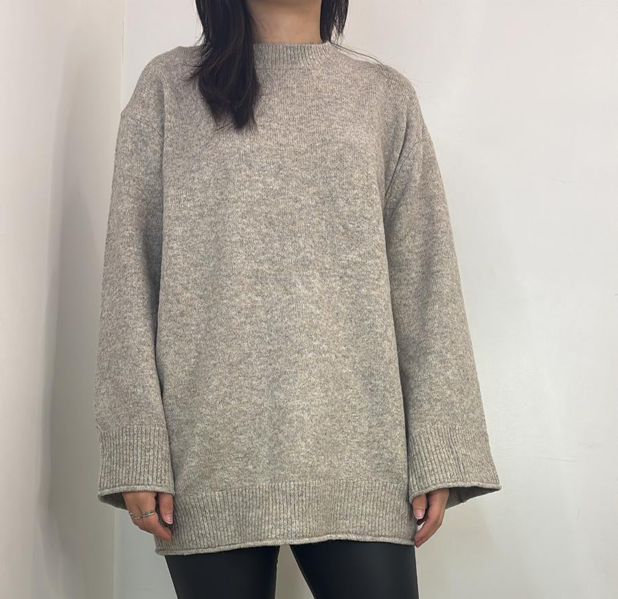 Pull oversize en maille à col rond