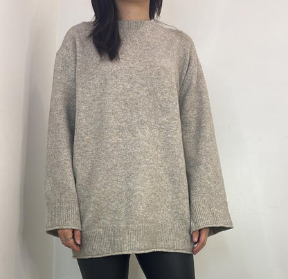 Pull oversize en maille à col rond