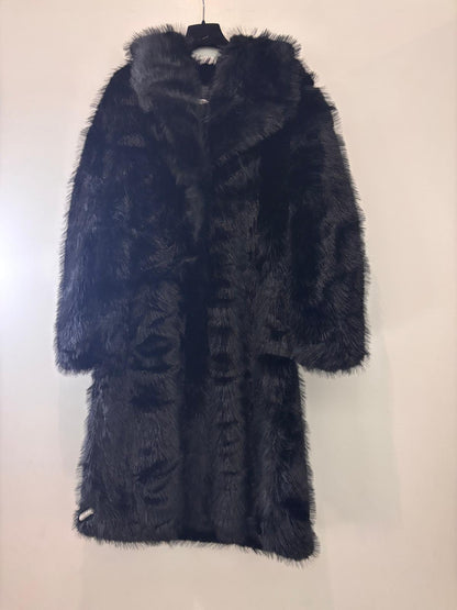 Manteau long en fausse fourrure