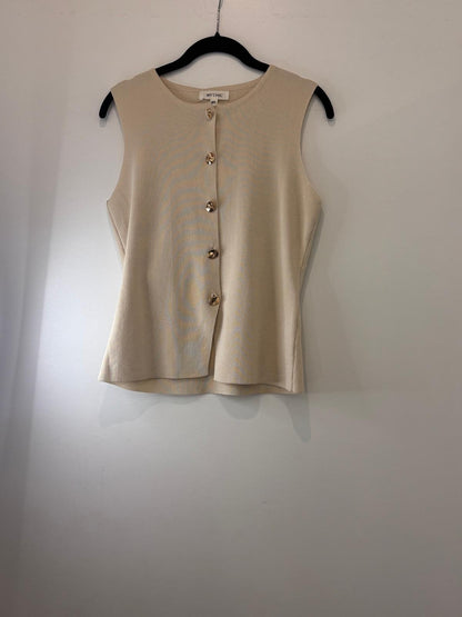 Top sans manches à boutons dorés élégants