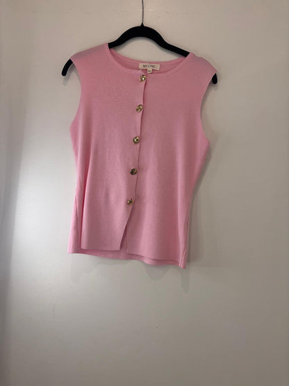 Top sans manches à boutons dorés élégants