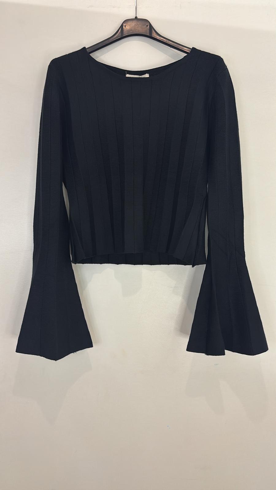 Haut côtelé à manches évasées