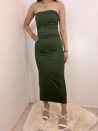 Robe bandeau à strass discrets