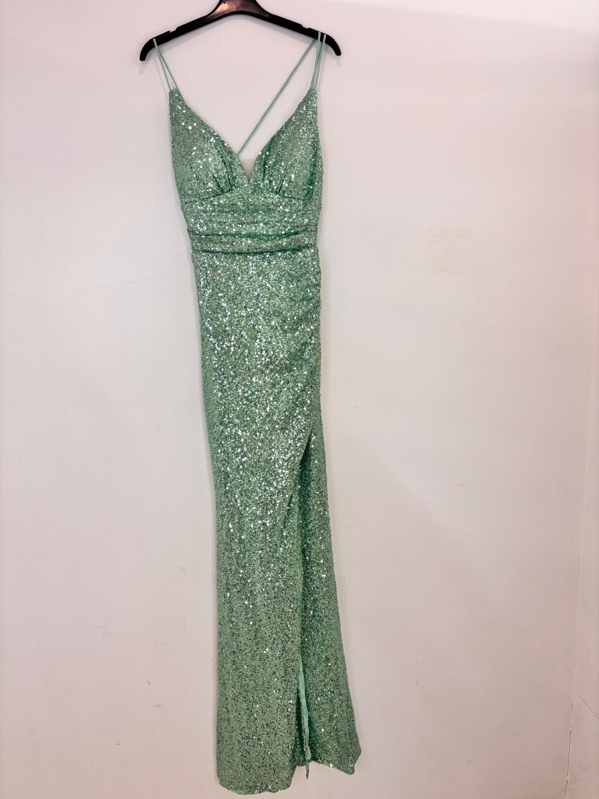 Robe sirène à sequins et dos croisé