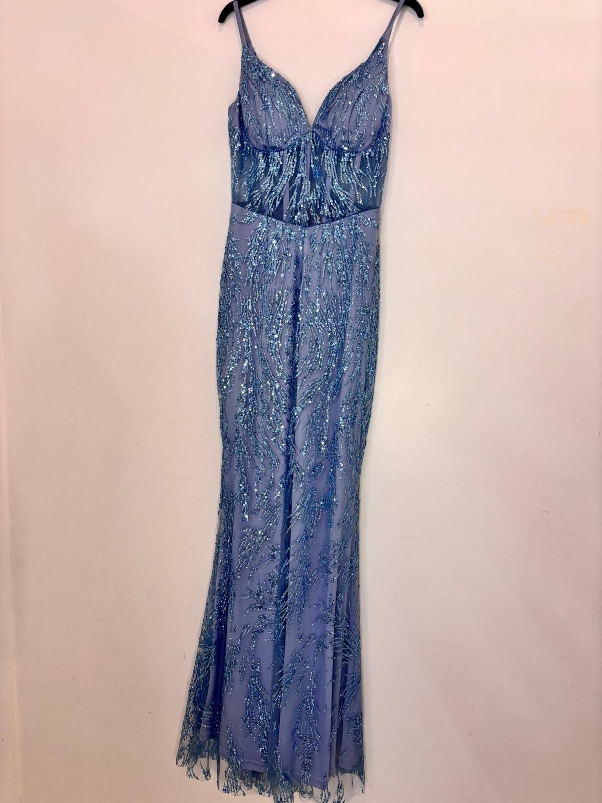 Robe sirène à sequins et transparence