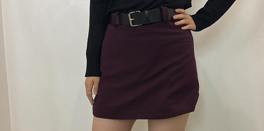 Jupe-short avec ceinture