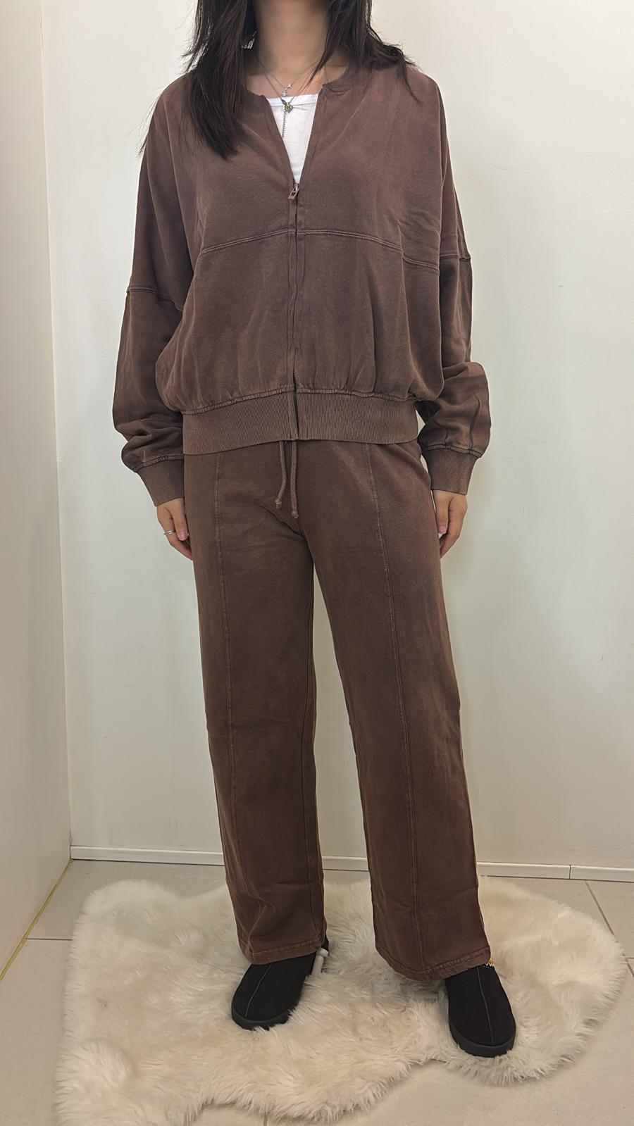 Pantalon effet velours taille élastique