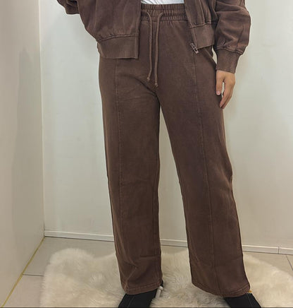 Pantalon effet velours taille élastique