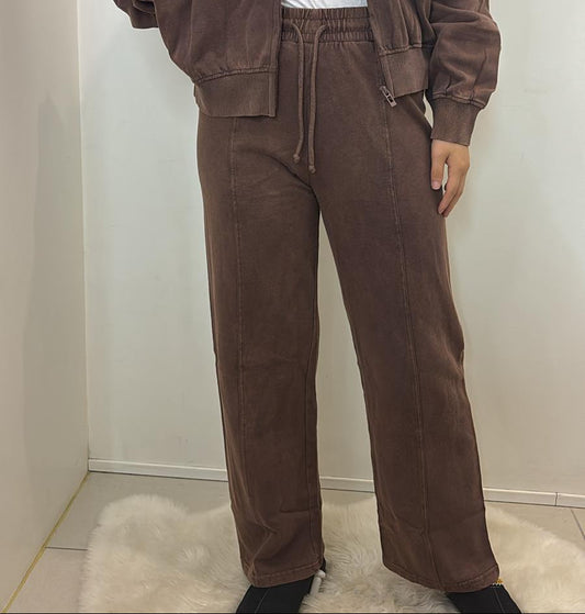 Pantalon effet velours taille élastique