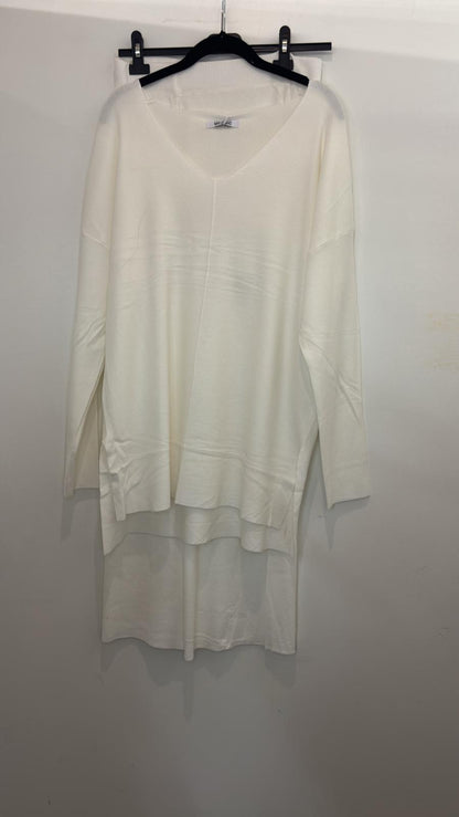 Ensemble – pull oversize à col V et pantalon fluide