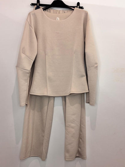 Ensemble uni – haut à manches longues et pantalon droit