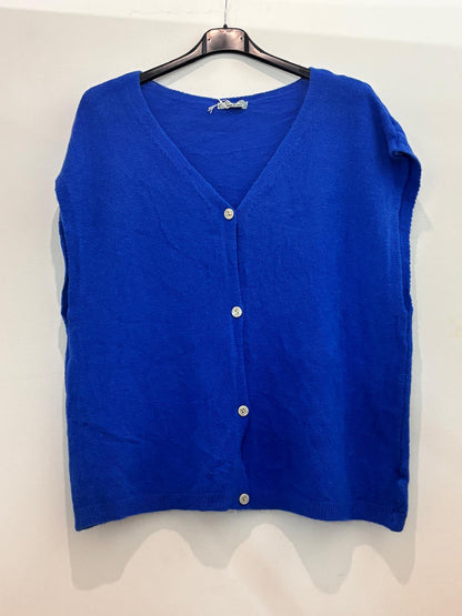 Top en maille à boutons – coupe ample et col V