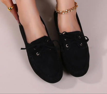 Mocassins en daim à nœuds