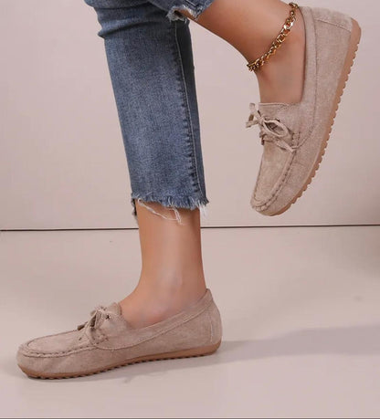 Mocassins en daim à nœuds