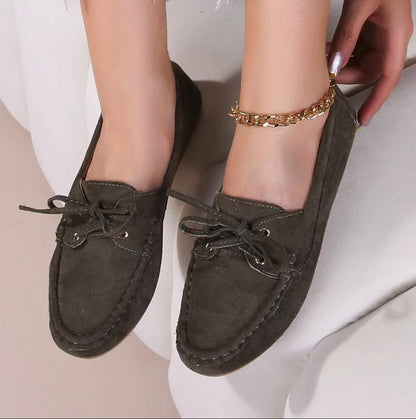 Mocassins en daim à nœuds