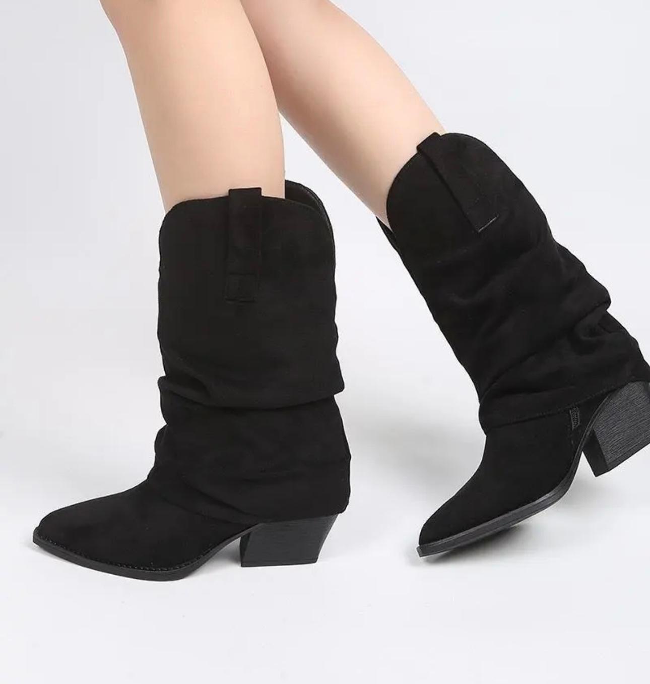 Bottes western femme en daim