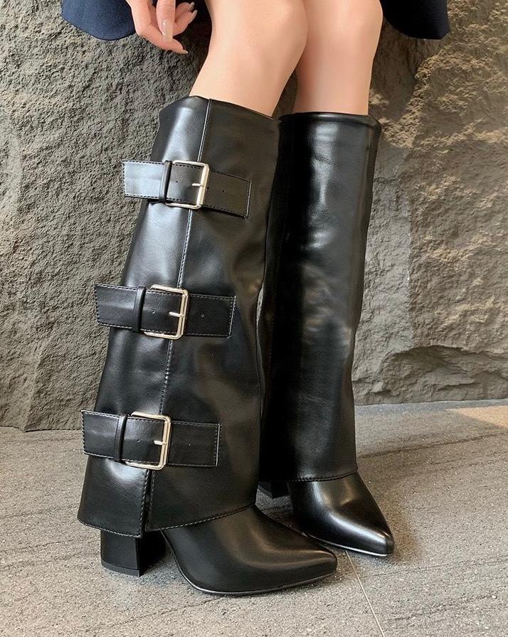 Bottes montantes femme style biker chic