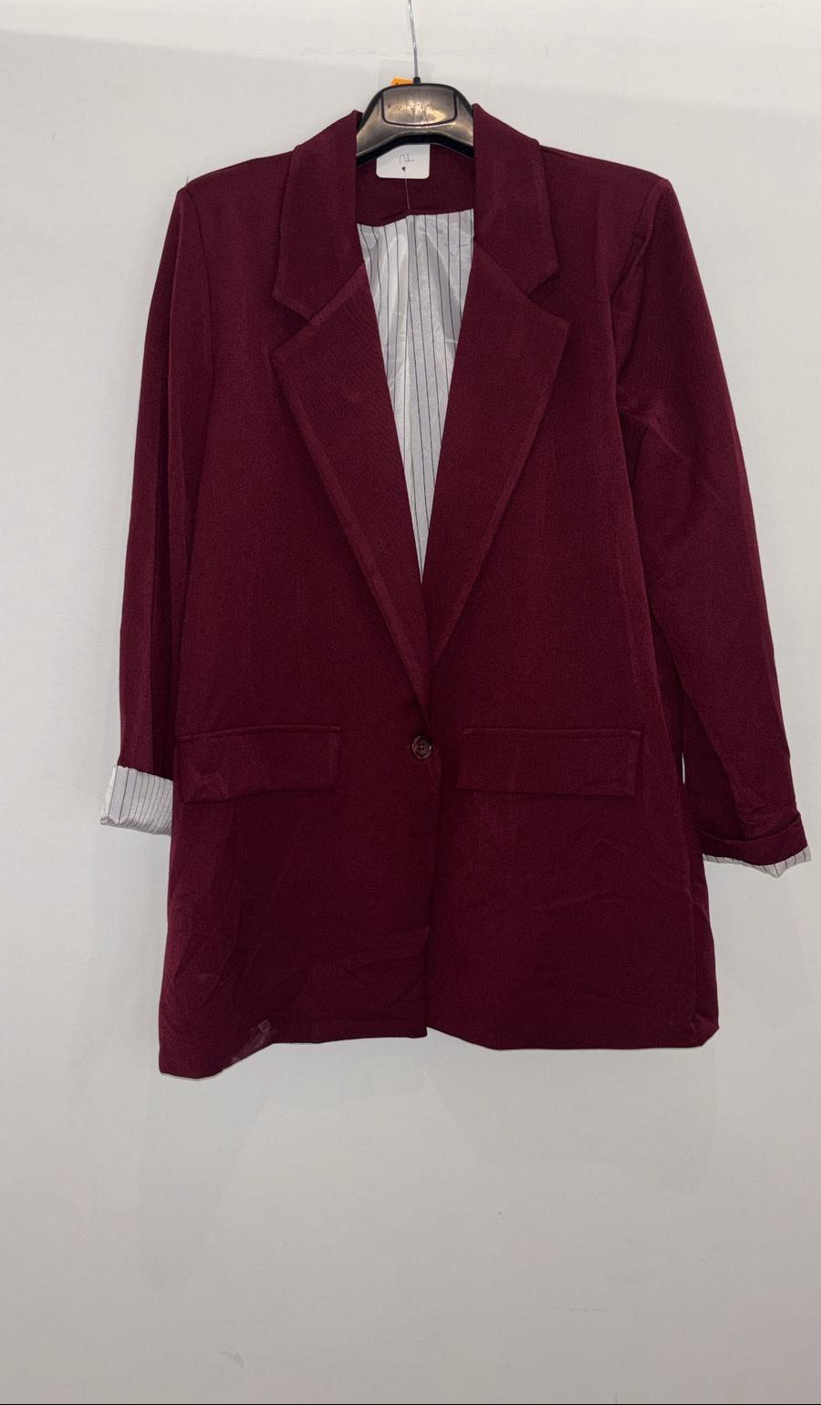 Veste blazer oversize à coupe droite et poches à rabat