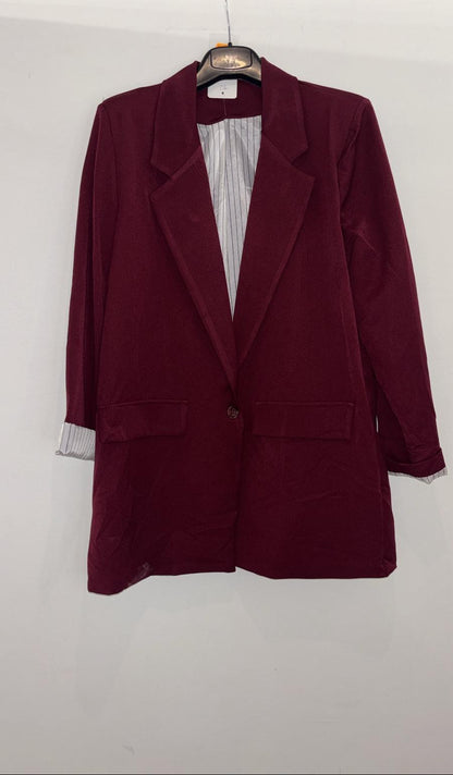 Veste blazer oversize à coupe droite et poches à rabat