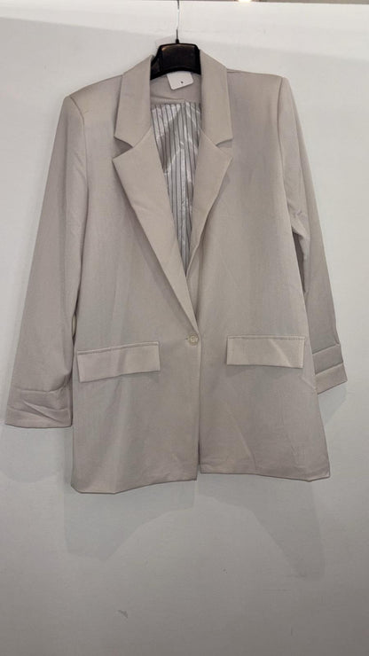 Veste blazer oversize à coupe droite et poches à rabat