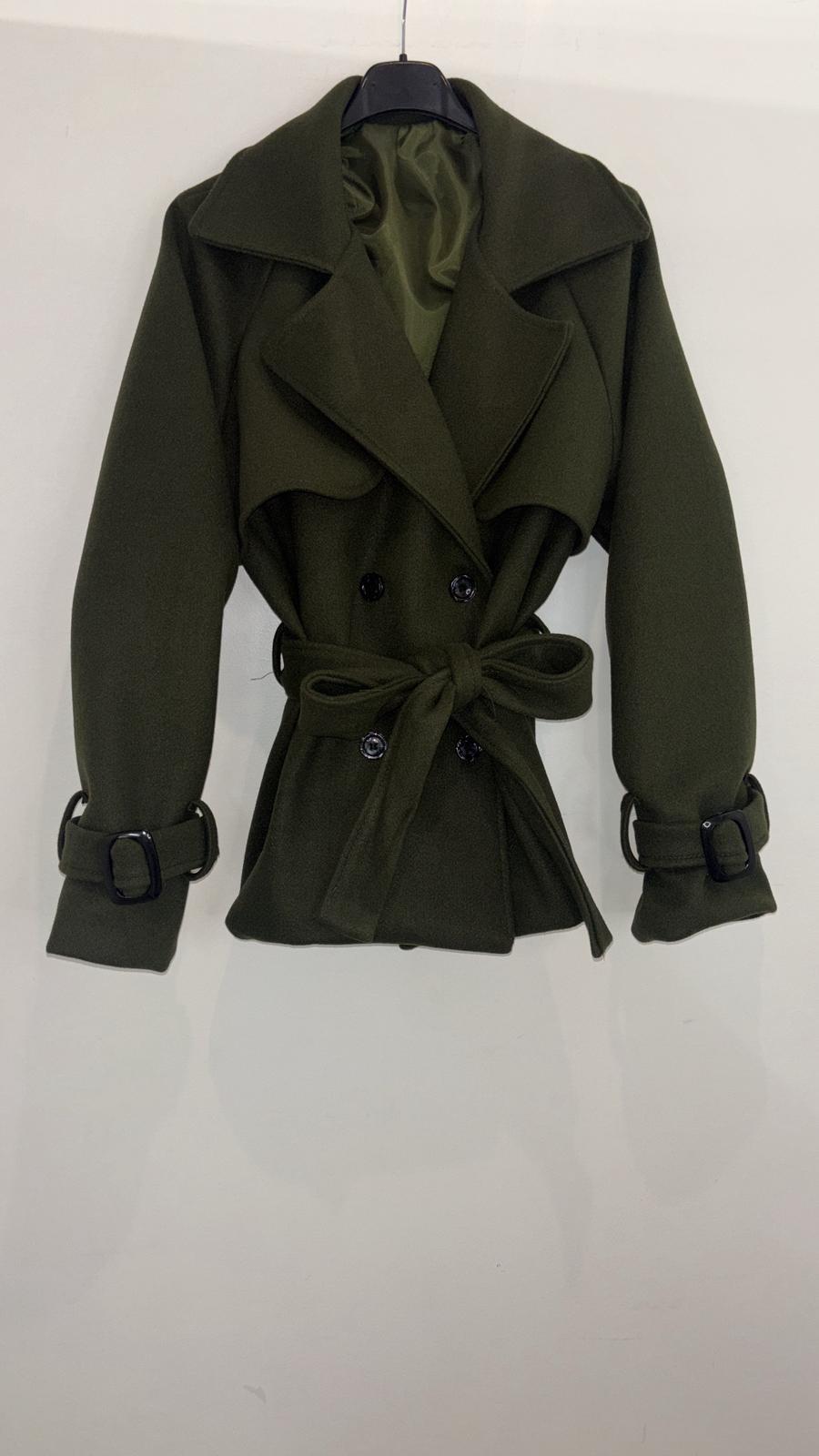 Trench court à ceinture nouée