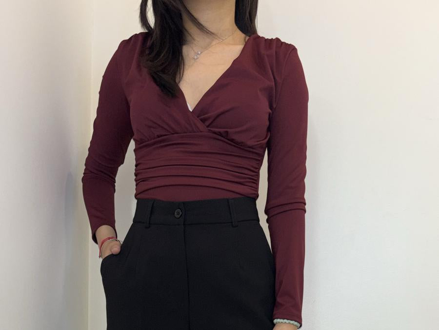 Body cache-cœur à manches longues