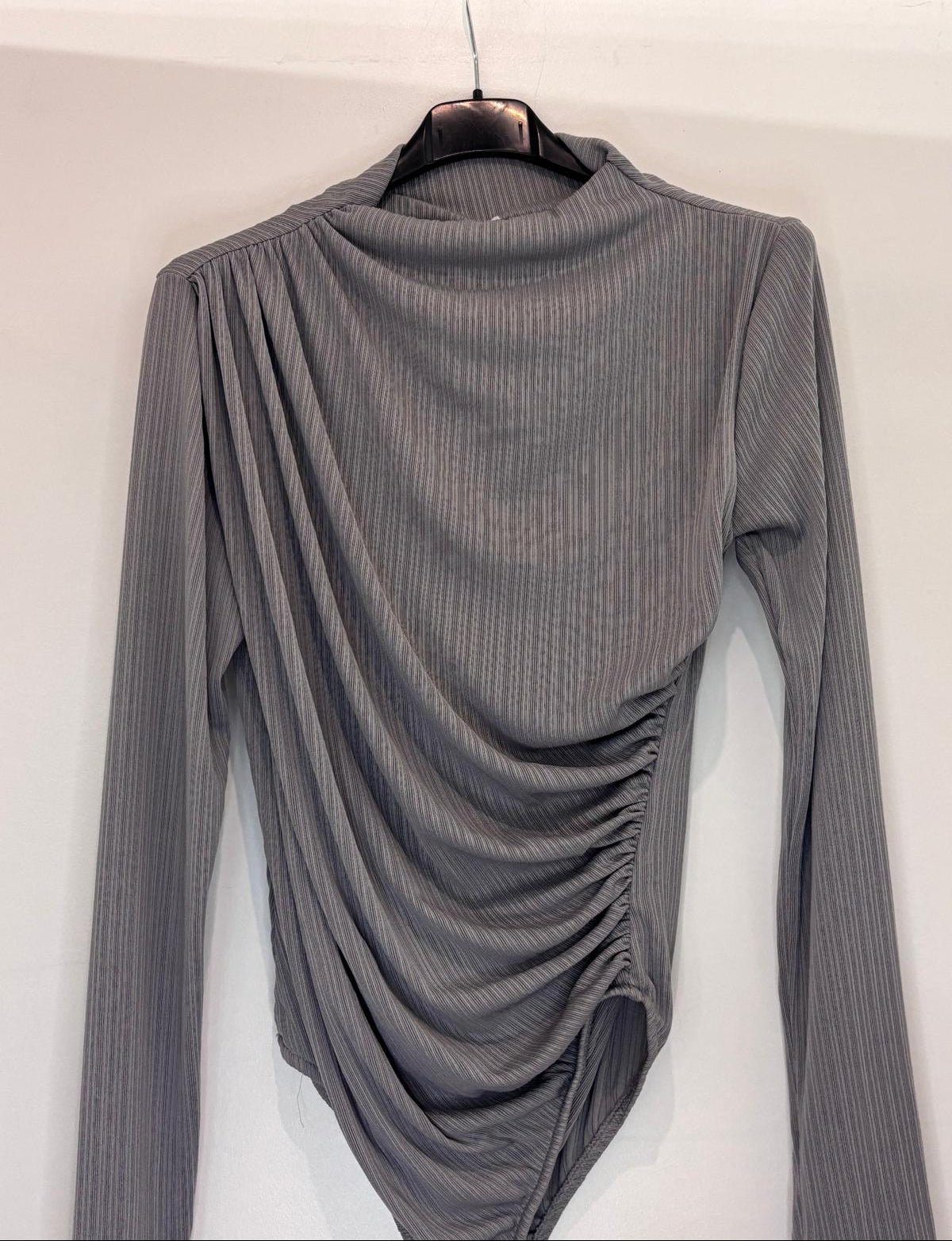 Body à effet drapé côtelé