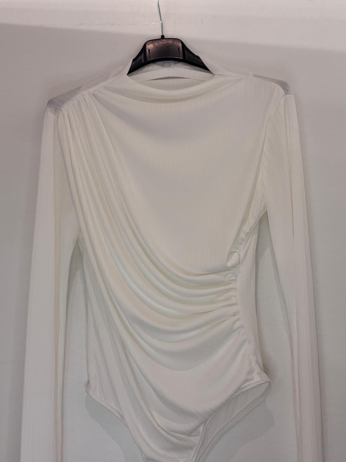 Body à effet drapé côtelé