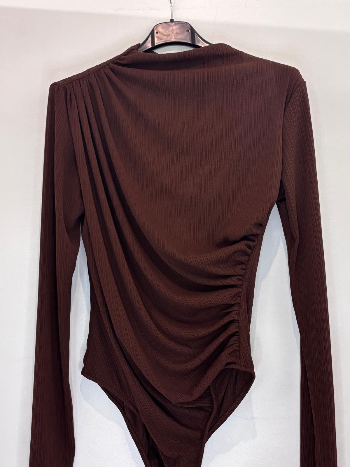 Body à effet drapé côtelé