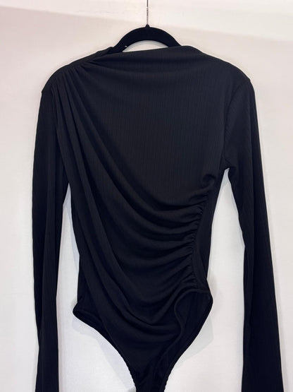 Body à effet drapé côtelé