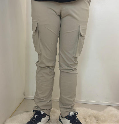 Cargo beige stretch à poches profondes